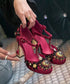 Embellished T-Strap Heels
